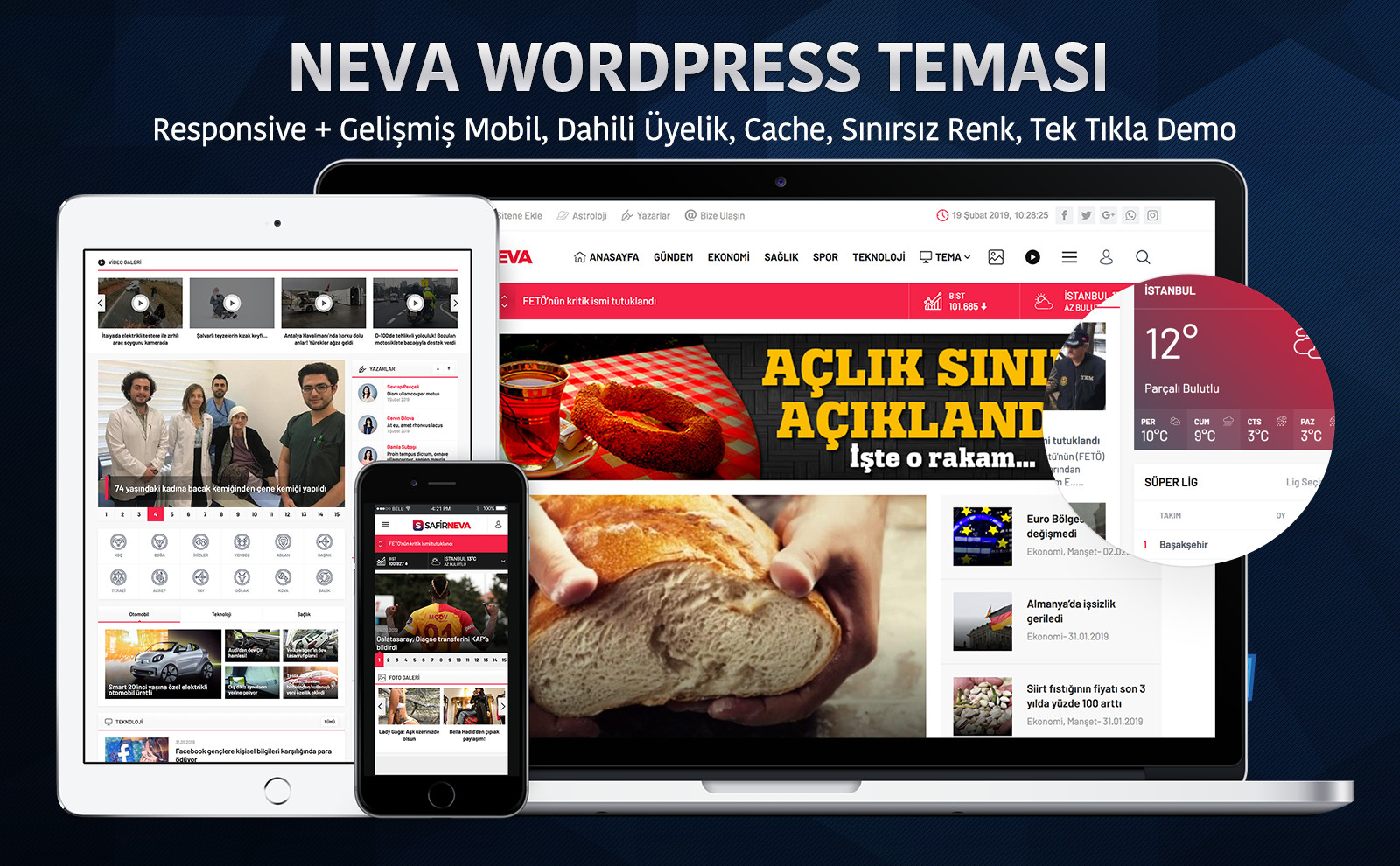 Safir Neva WordPress Teması